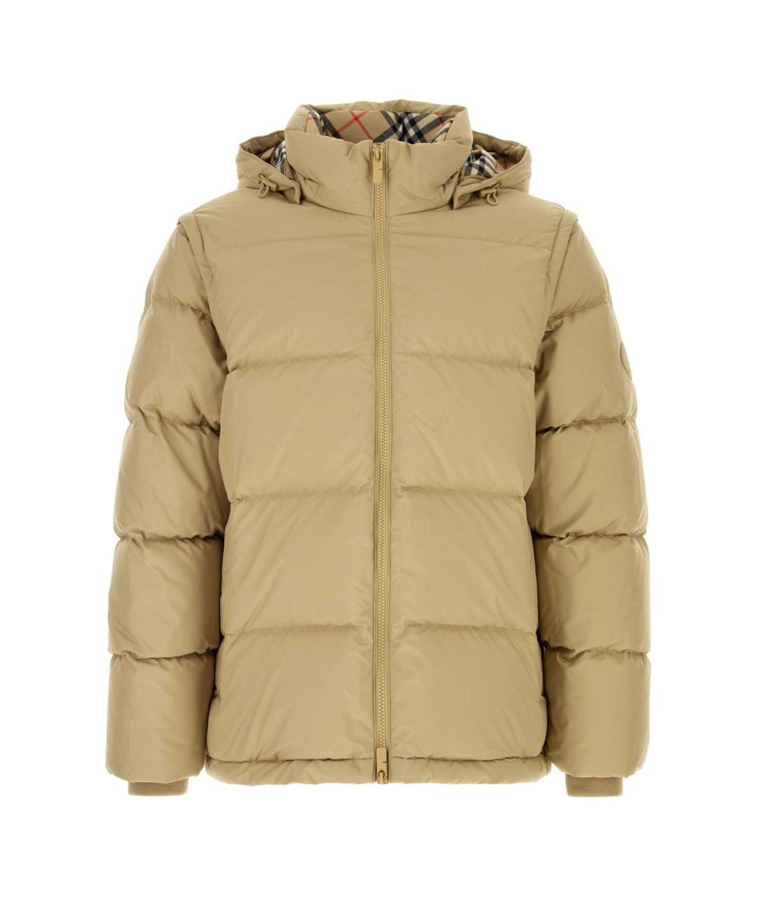 BURBERRY Бежевый полиэстеровый пуховик, фото 1
