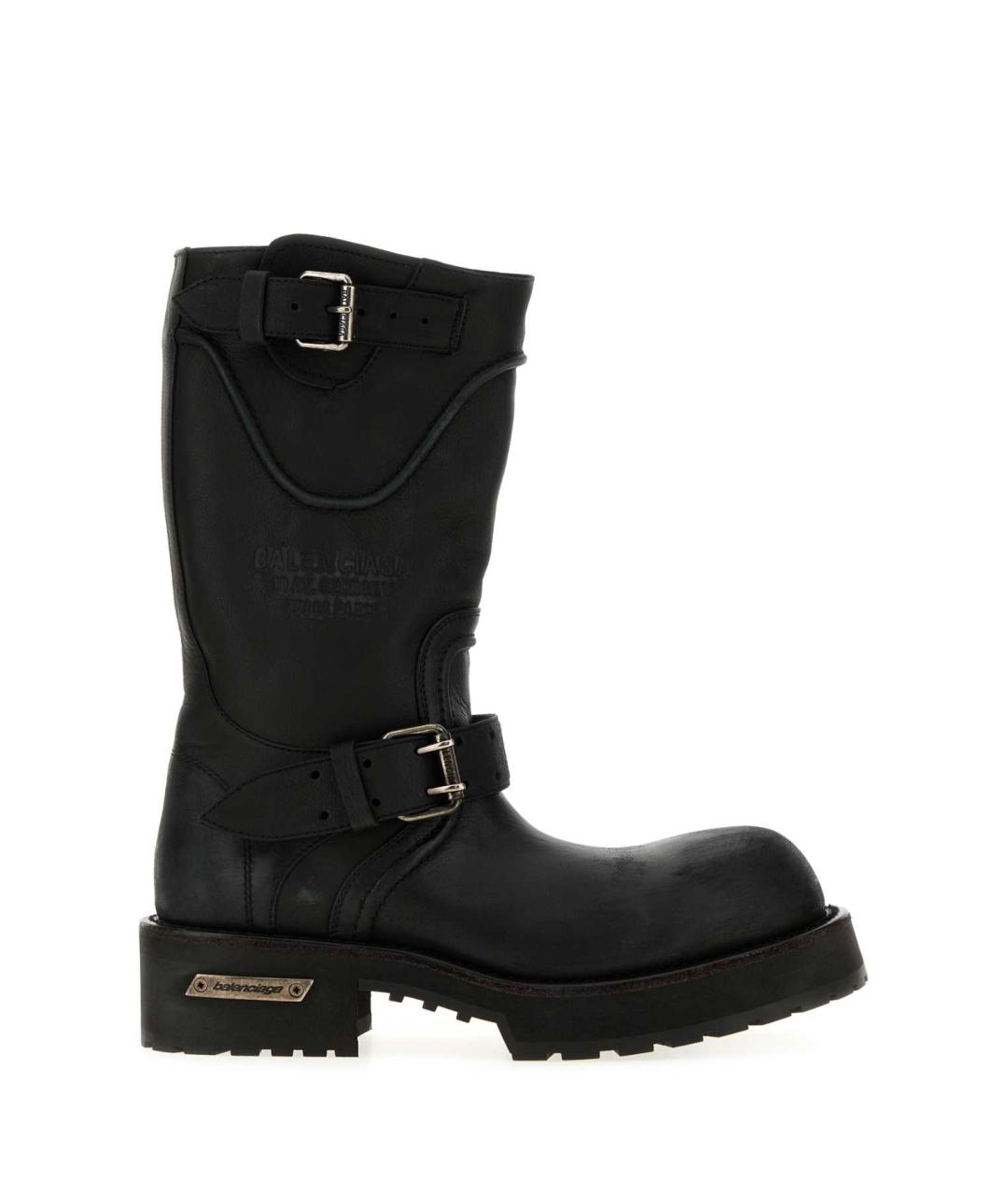 BALENCIAGA Черные кожаные сапоги, фото 1