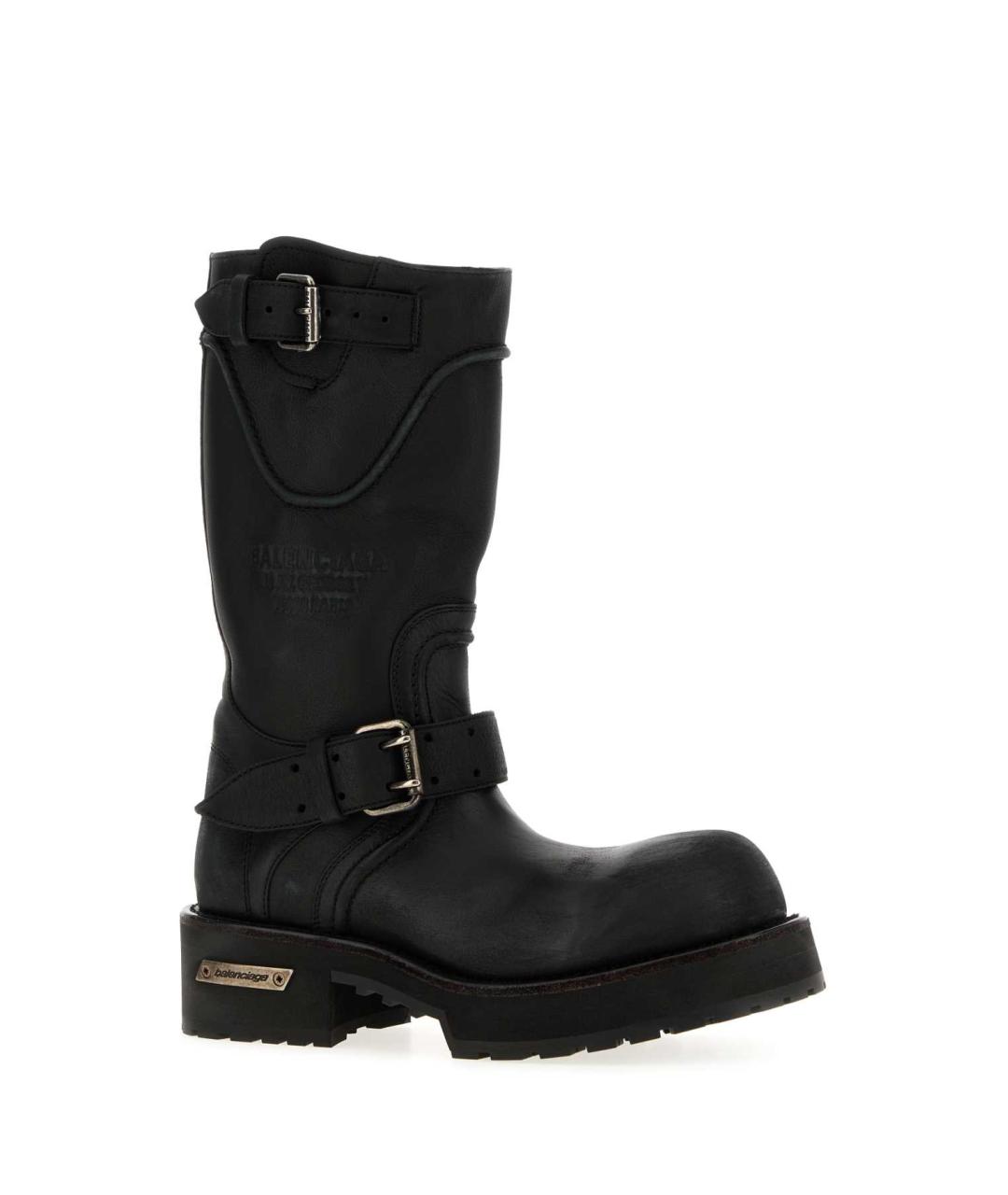 BALENCIAGA Черные кожаные сапоги, фото 2
