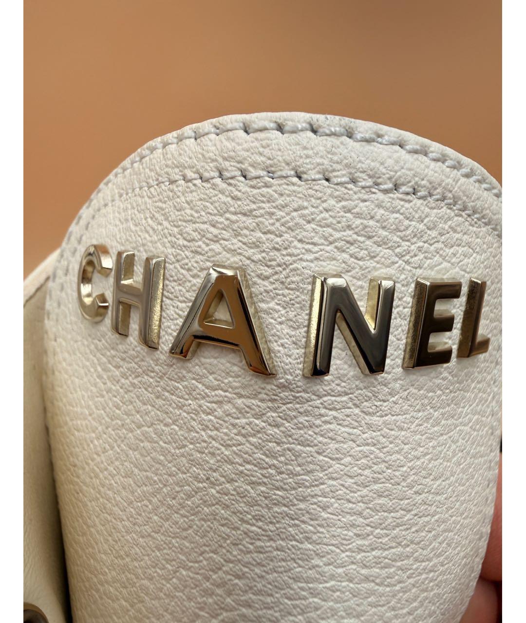 CHANEL Белые кожаные ботинки, фото 6