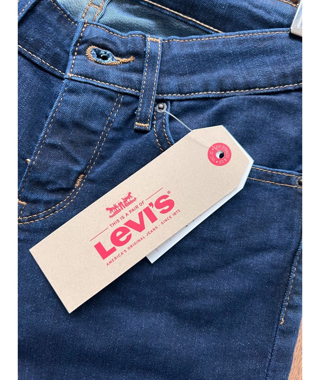 LEVI'S Темно-синие хлопковые джинсы слим, фото 3