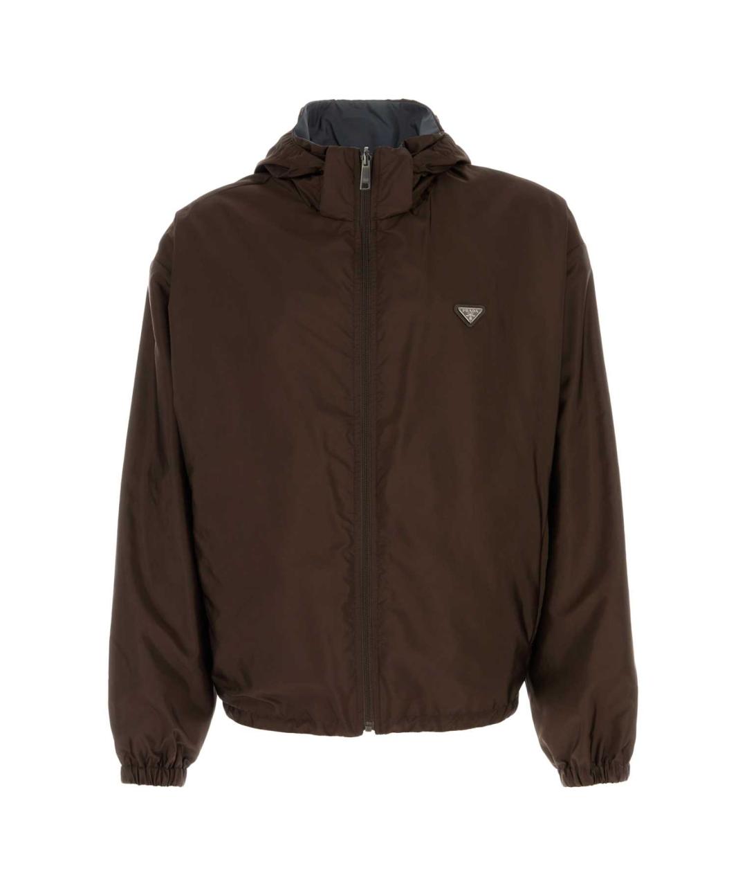 PRADA Коричневая полиамидовая куртка, фото 1