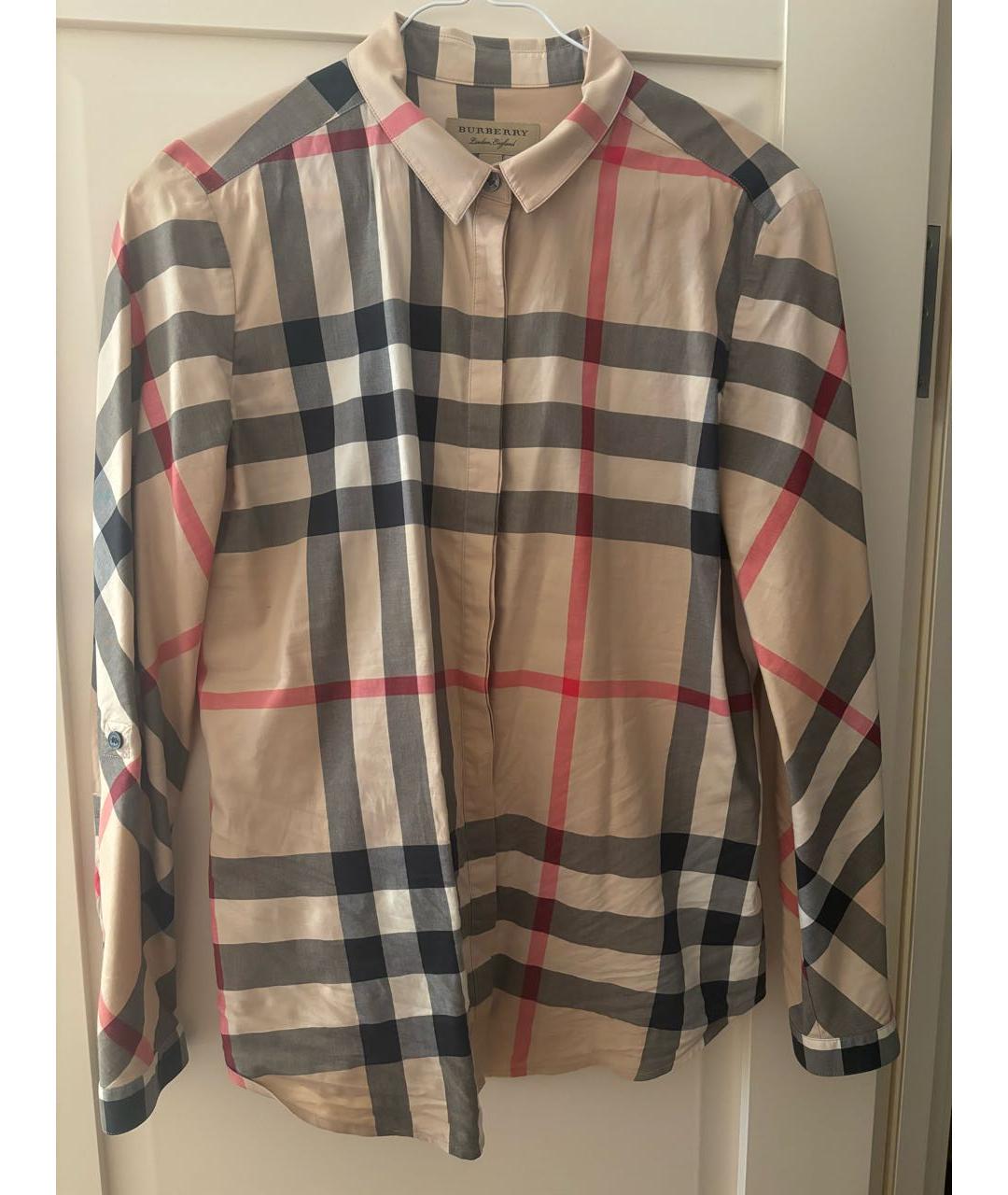 BURBERRY Бежевая хлопковая рубашка, фото 4