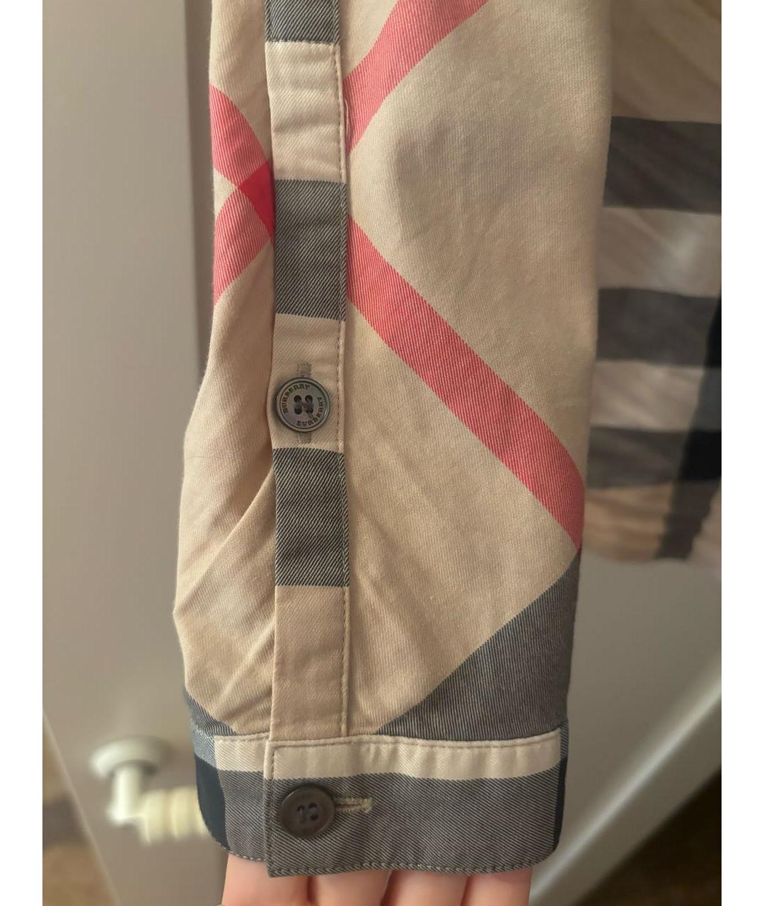 BURBERRY Бежевая хлопковая рубашка, фото 2