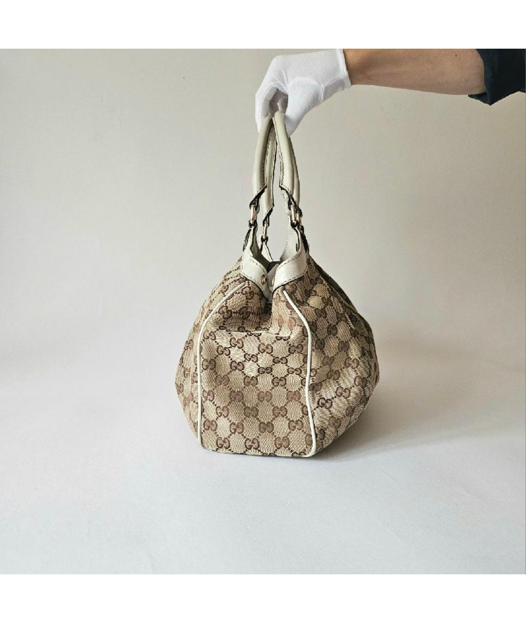 GUCCI Бежевая тканевая сумка через плечо, фото 3