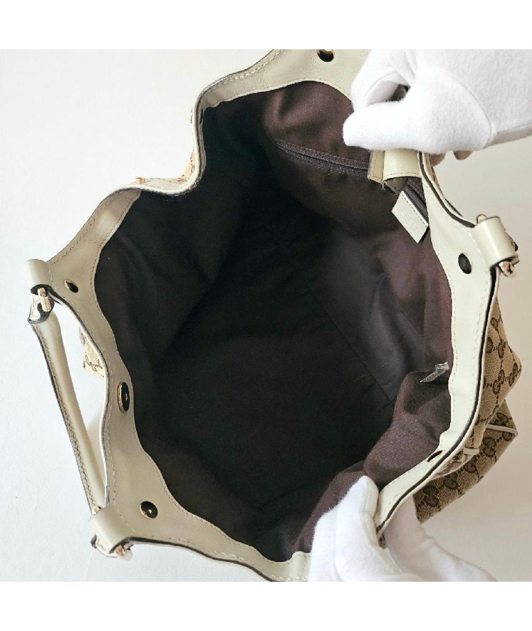 GUCCI Бежевая тканевая сумка через плечо, фото 4