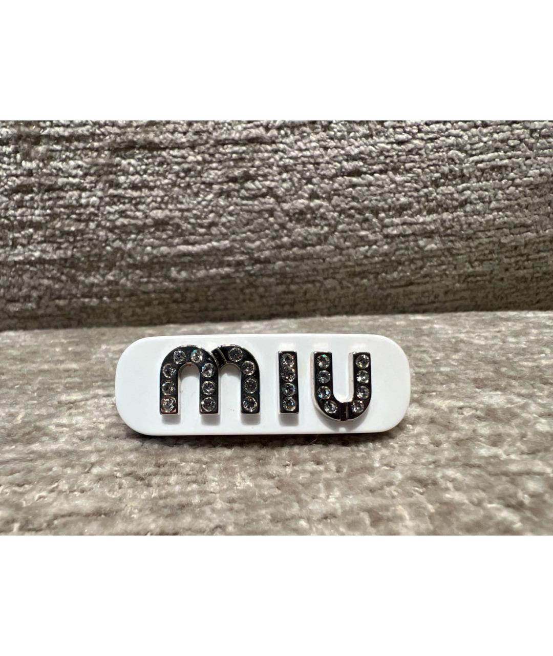 MIU MIU Белая заколка, фото 2