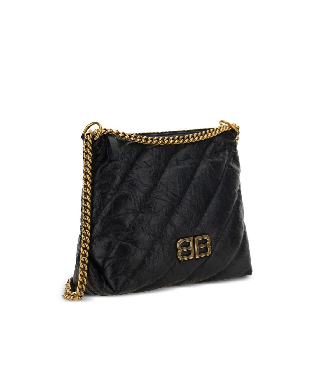 BALENCIAGA Черная кожаная сумка через плечо, фото 2