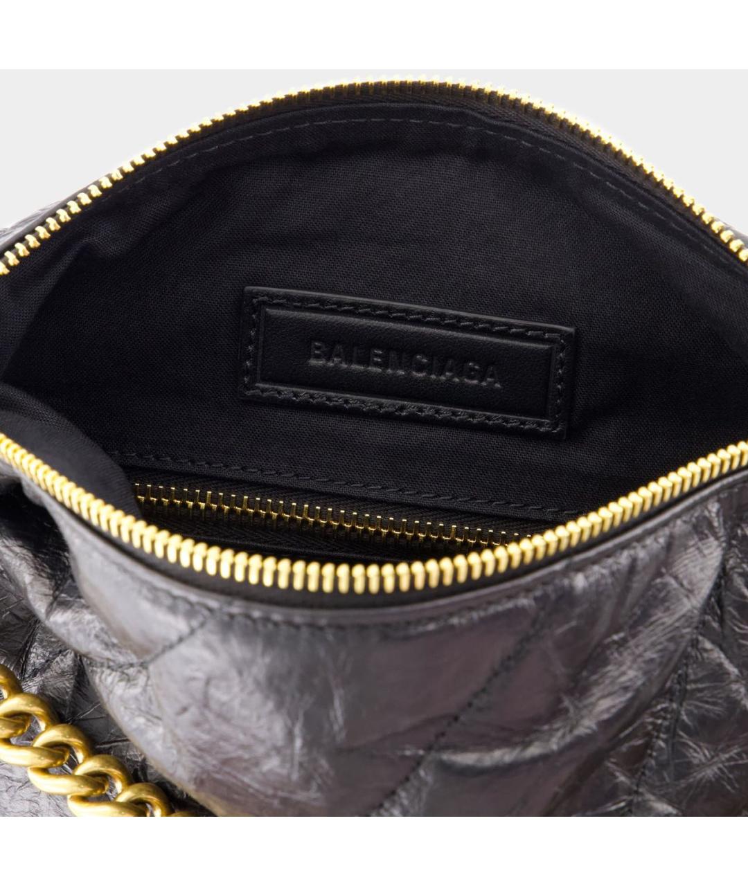 BALENCIAGA Черная кожаная сумка через плечо, фото 5