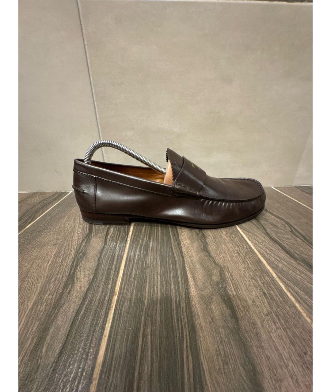 GUCCI Коричневые кожаные мокасины, фото 4