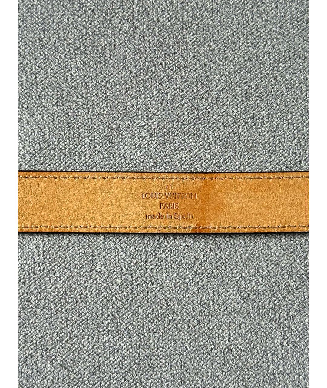 LOUIS VUITTON Черный кожаный ремень, фото 6