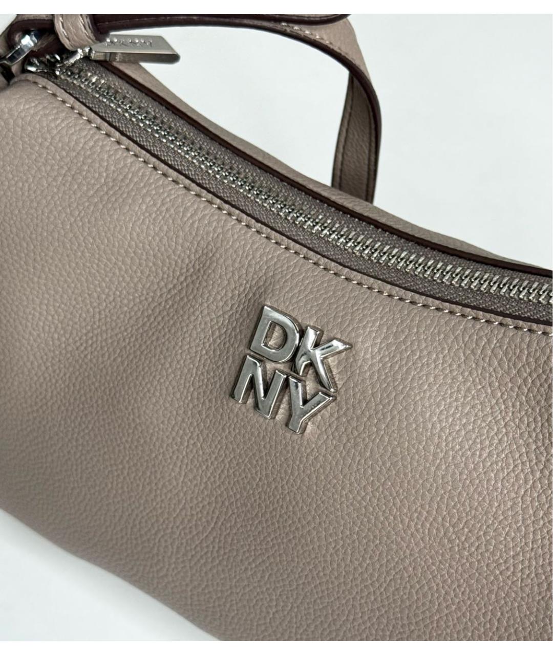DKNY Бежевая сумка с короткими ручками из искусственной кожи, фото 6