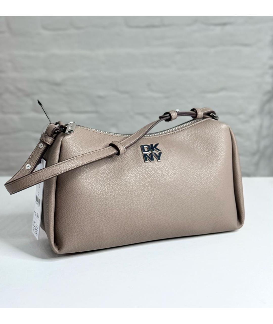 DKNY Бежевая сумка с короткими ручками из искусственной кожи, фото 8
