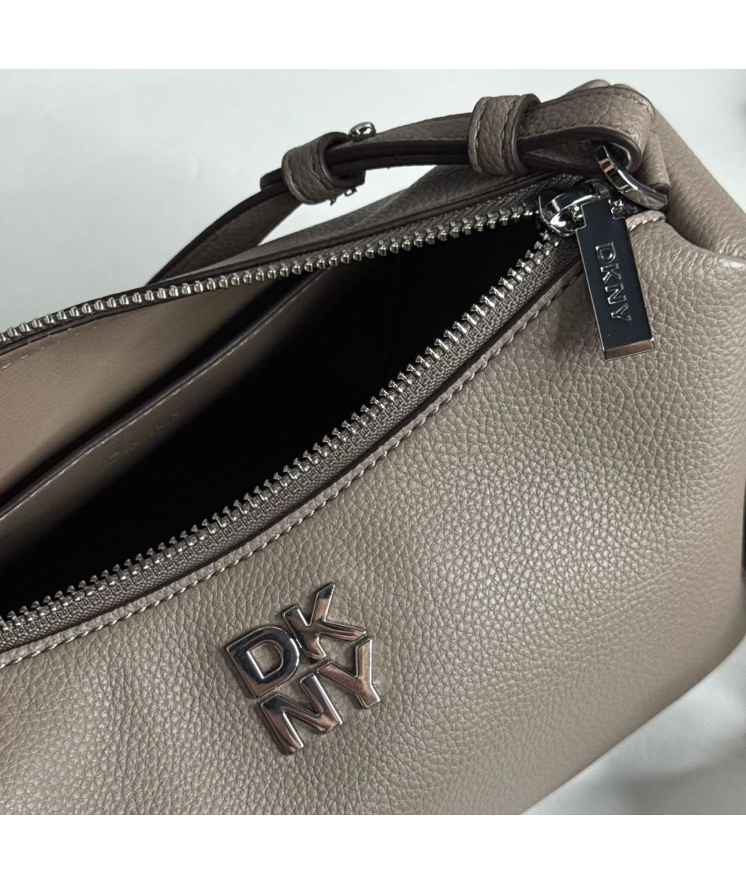 DKNY Бежевая сумка с короткими ручками из искусственной кожи, фото 7