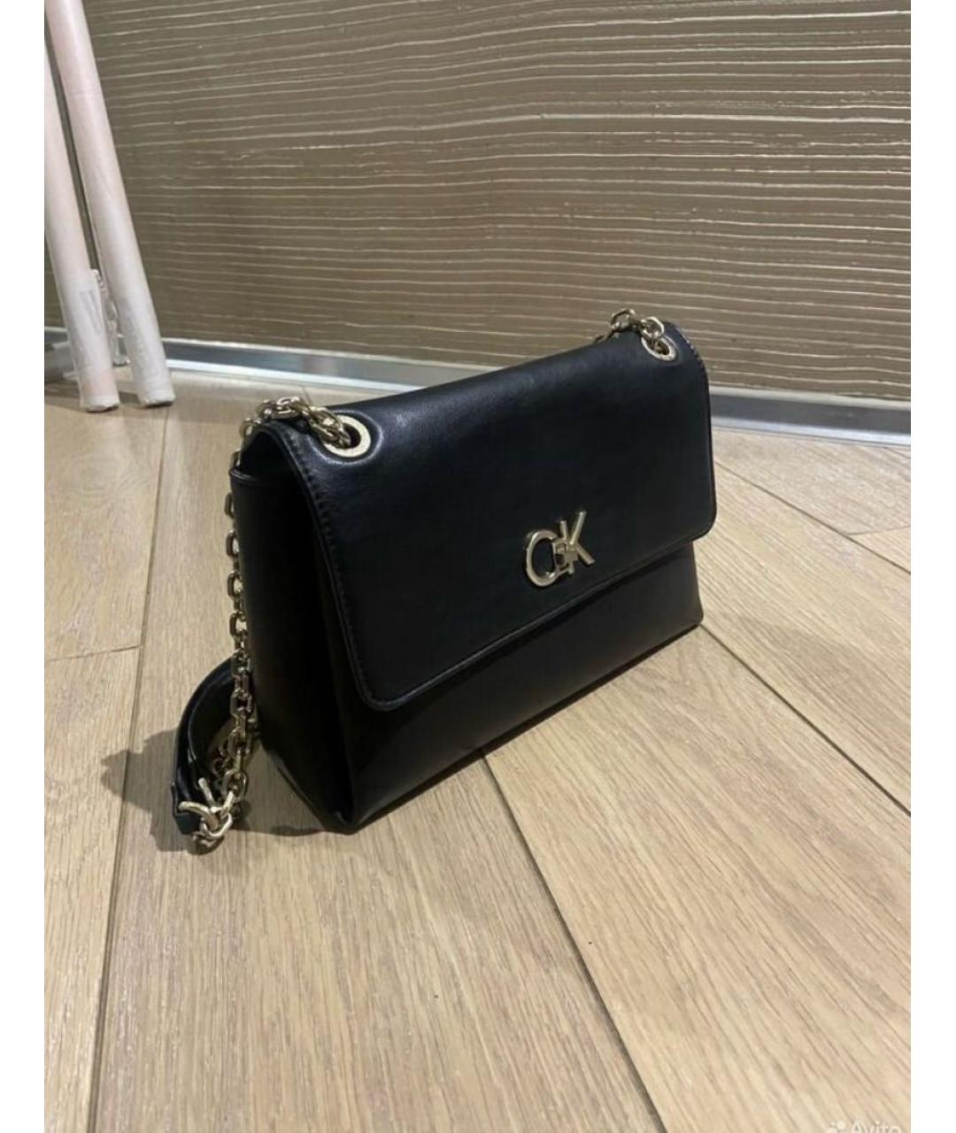 CALVIN KLEIN Черная сумка через плечо из искусственной кожи, фото 2