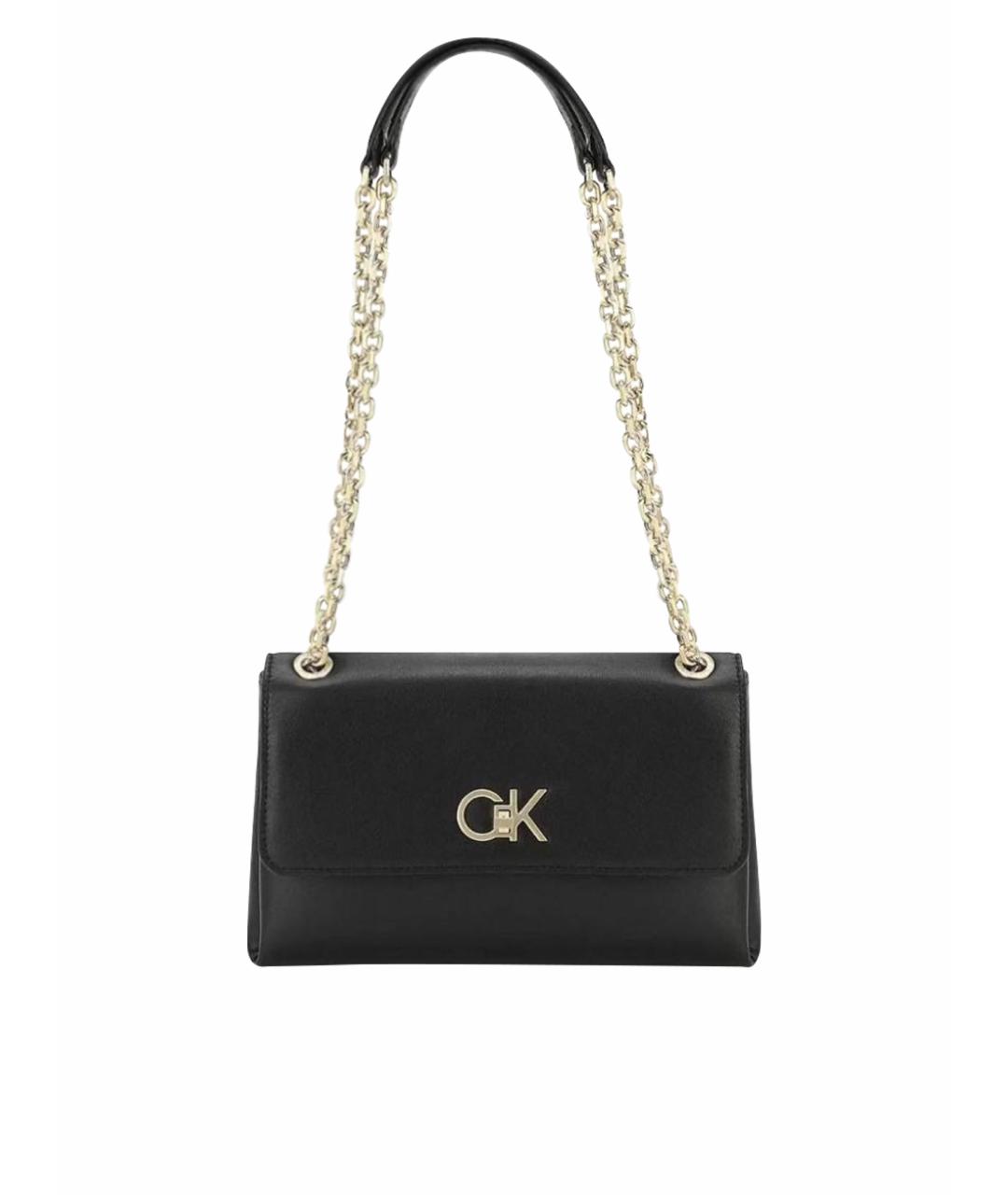 CALVIN KLEIN Черная сумка через плечо из искусственной кожи, фото 1