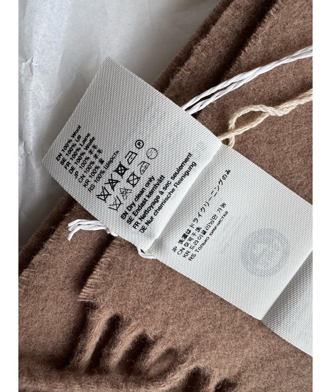 ACNE STUDIOS Бежевый шерстяной шарф, фото 5