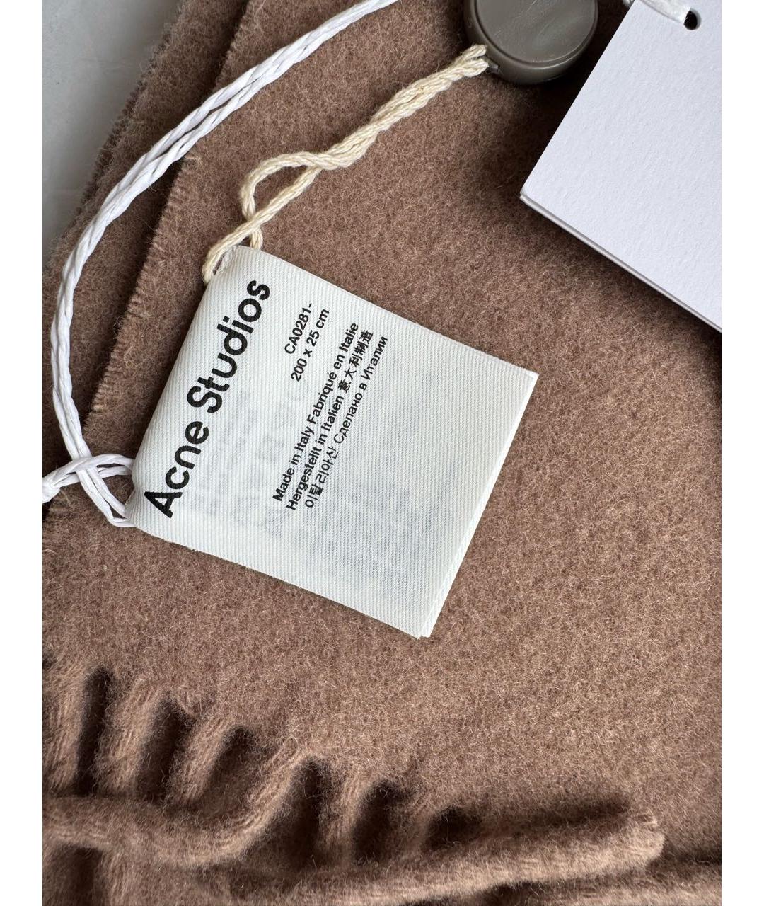 ACNE STUDIOS Бежевый шерстяной шарф, фото 4