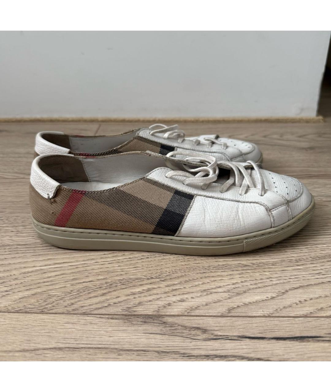 BURBERRY Белые кожаные кеды, фото 6