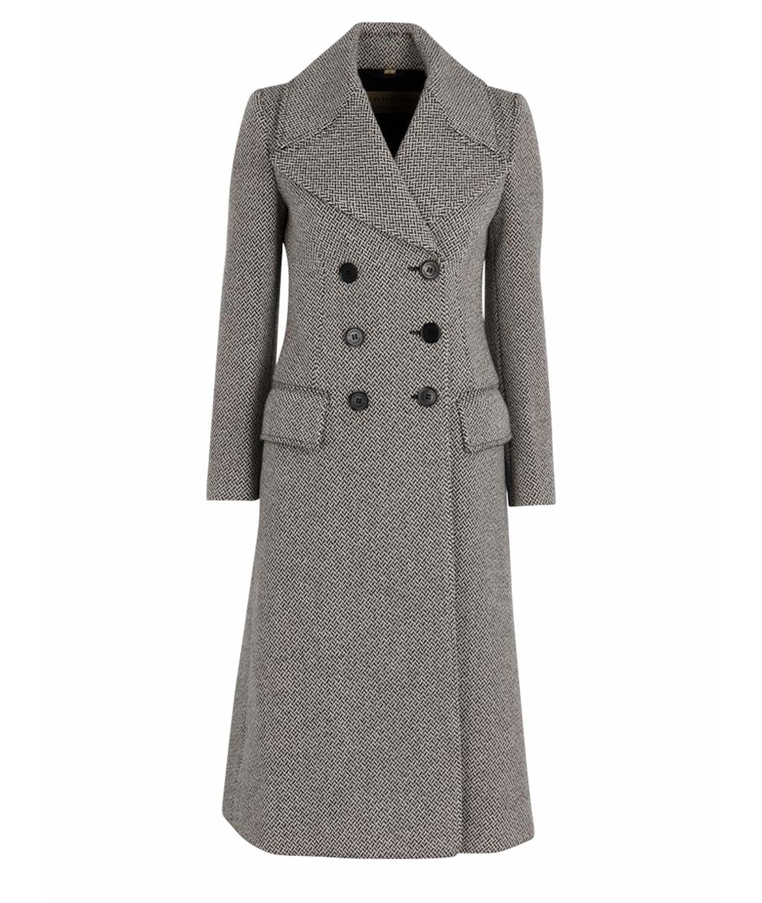 BURBERRY Серое шерстяное пальто, фото 1