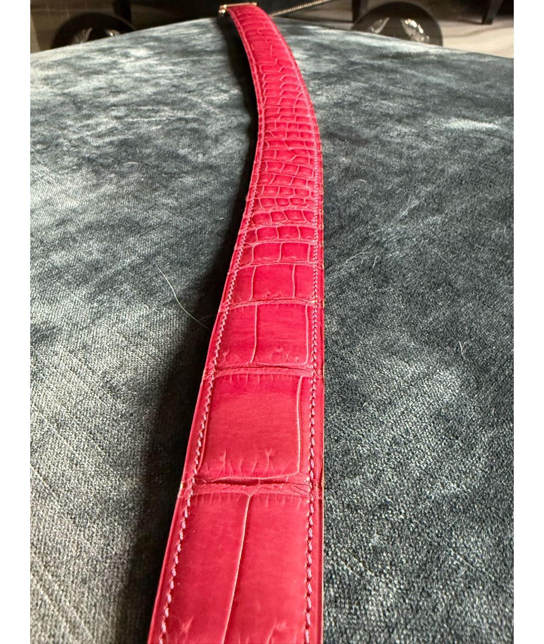 HERMES Розовый ремень из экзотической кожи, фото 4