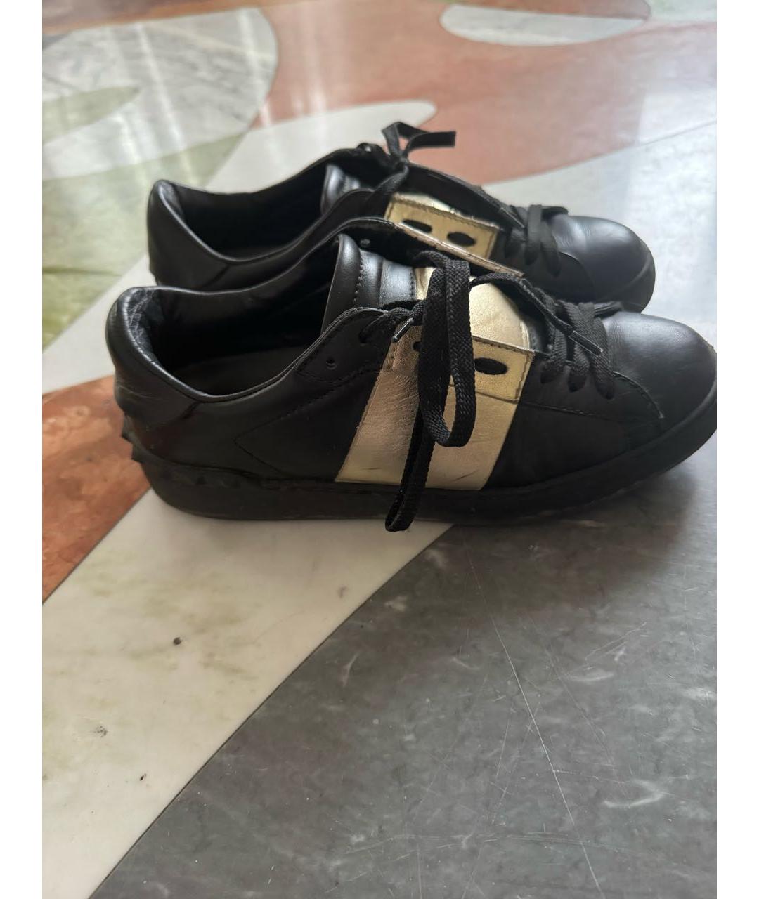 VALENTINO Черные кожаные кеды, фото 7