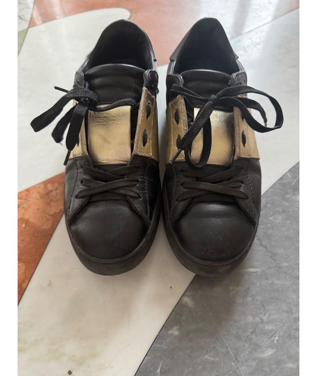 VALENTINO Черные кожаные кеды, фото 2