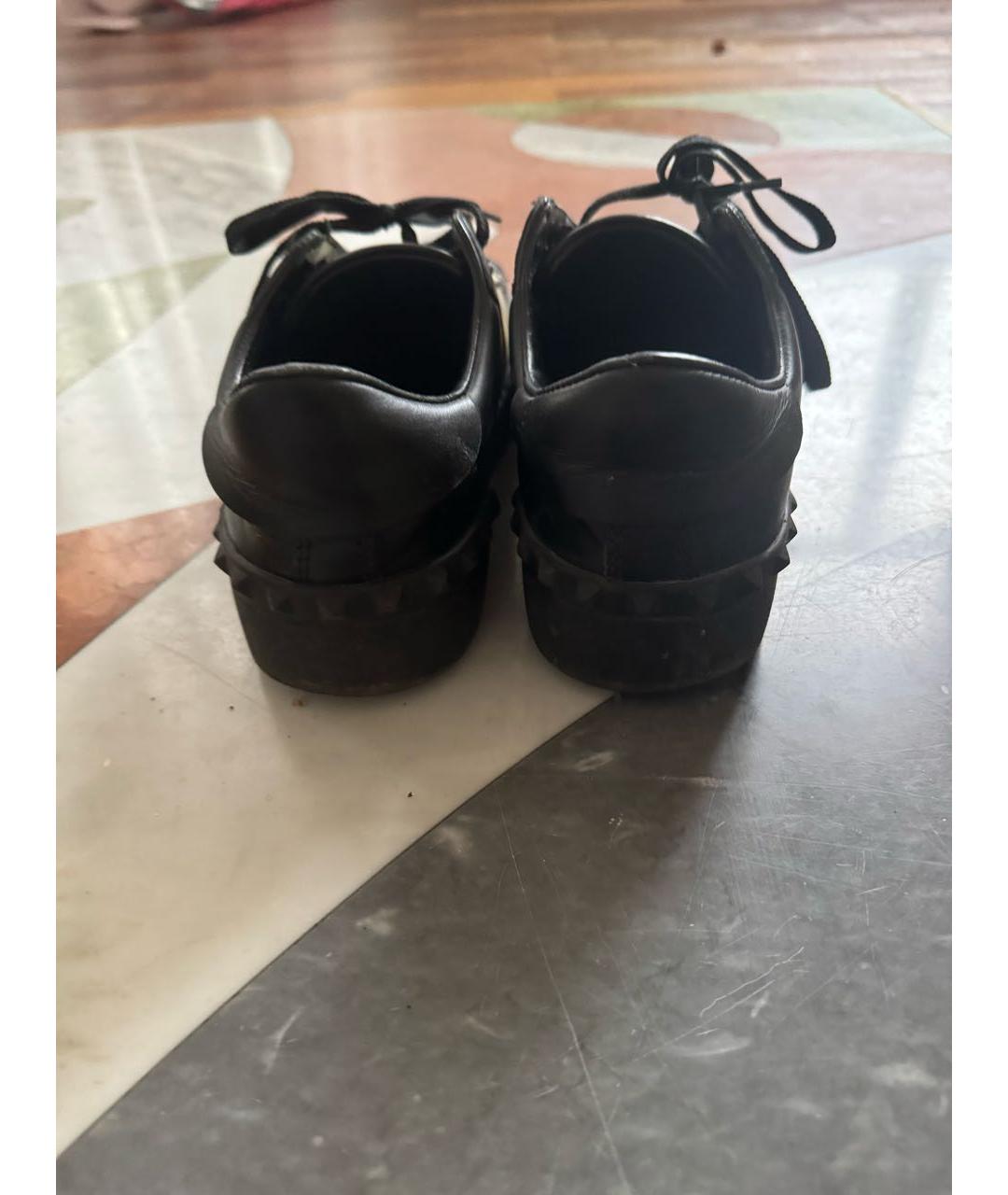 VALENTINO Черные кожаные кеды, фото 4