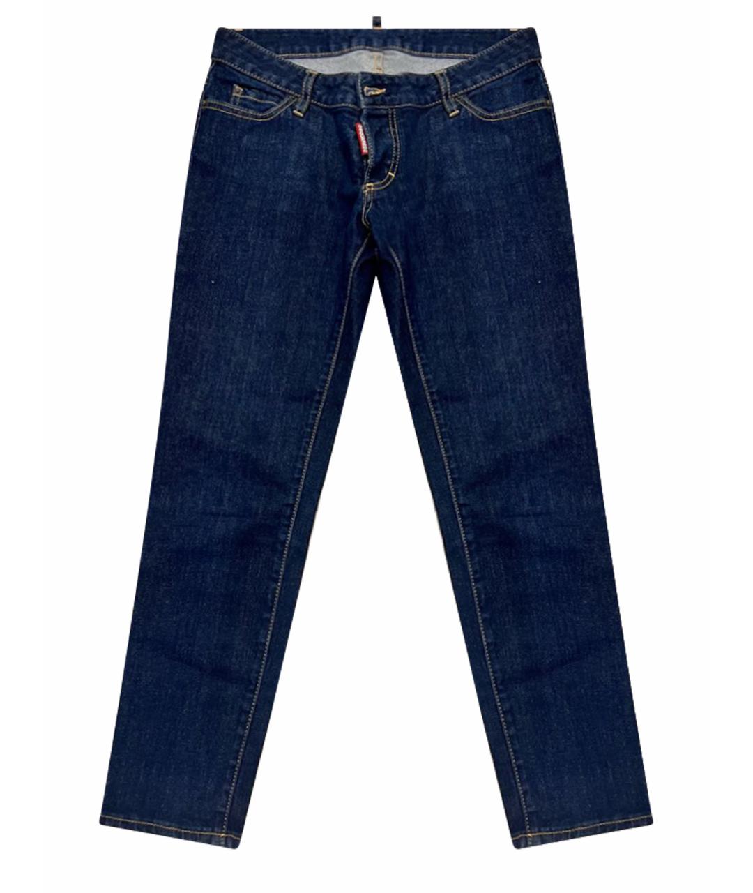 DSQUARED2 Темно-синие хлопковые джинсы слим, фото 1