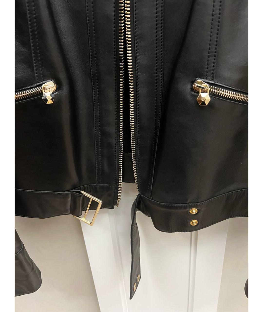 PHILIPP PLEIN Черная кожаная куртка, фото 4
