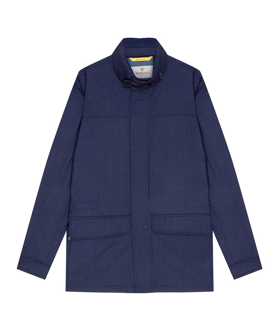 CANALI Темно-синяя шерстяная куртка, фото 1