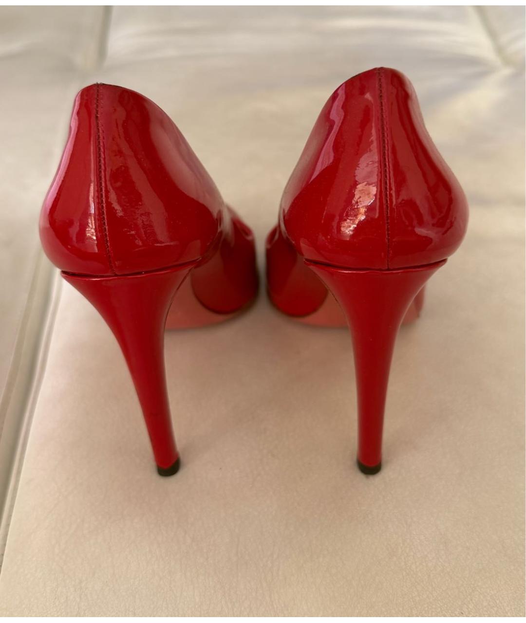 MIU MIU Красные кожаные туфли, фото 4