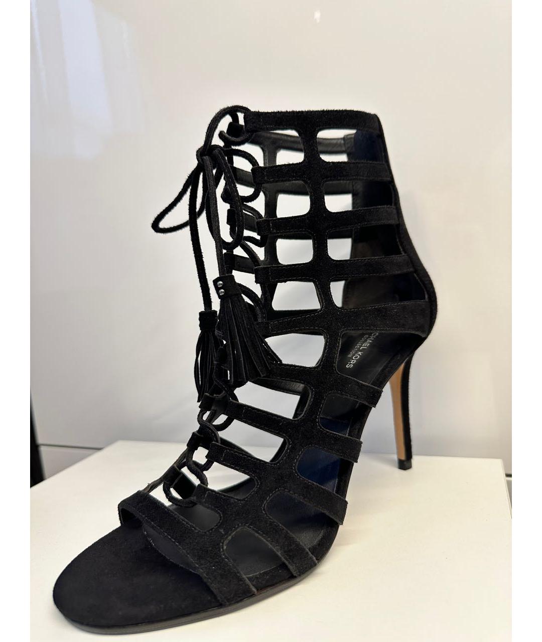 MICHAEL KORS Черные замшевые босоножки, фото 5