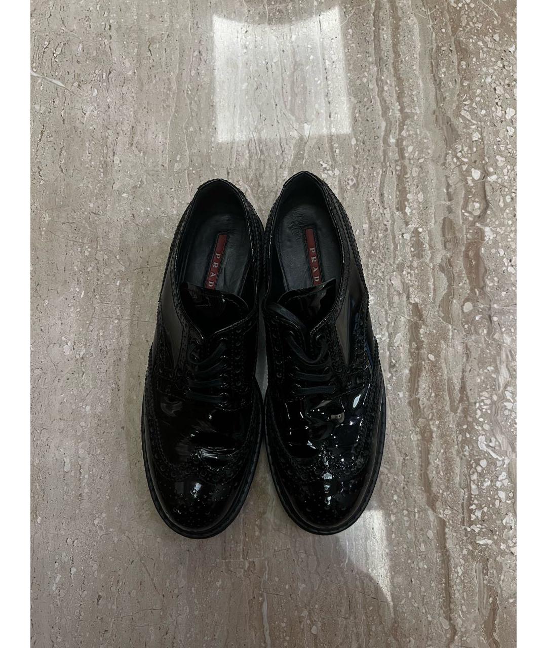 PRADA Черные брогги и оксфорды из лакированной кожи, фото 2