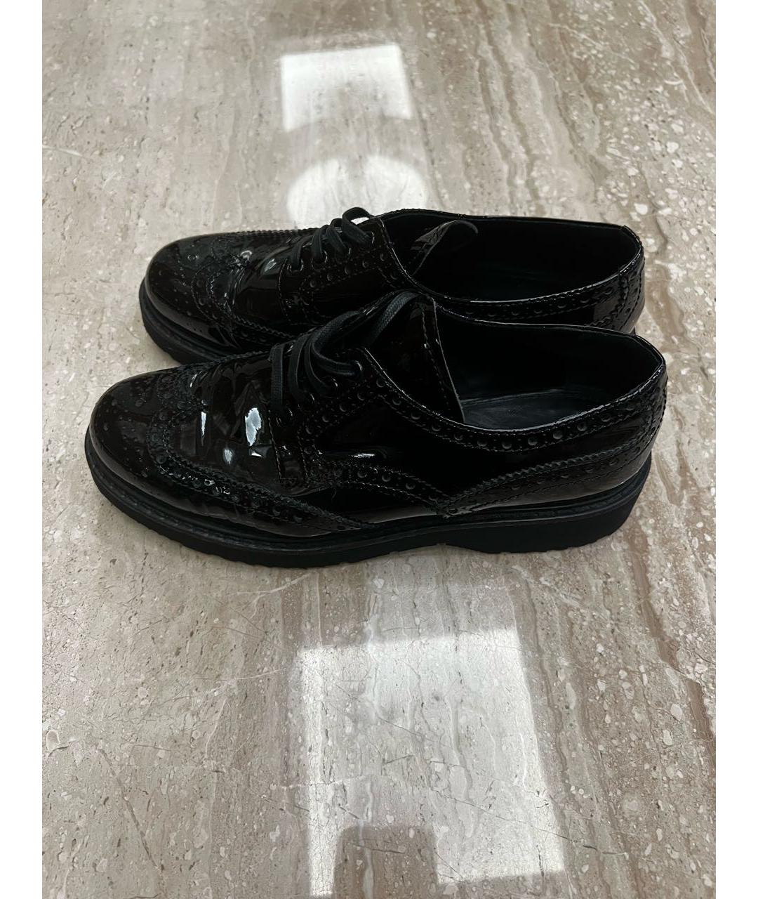 PRADA Черные брогги и оксфорды из лакированной кожи, фото 4