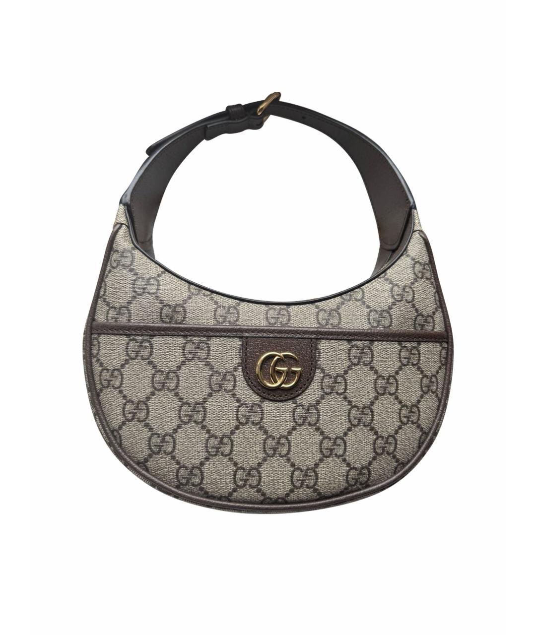 GUCCI Коричневая кожаная сумка через плечо, фото 1