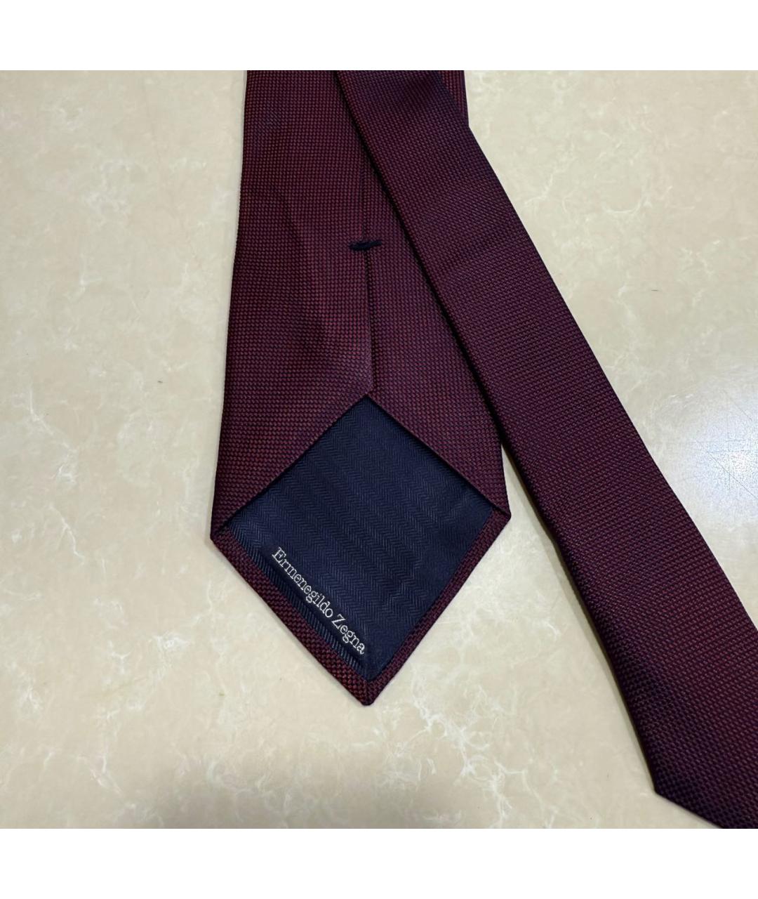 ERMENEGILDO ZEGNA XXX Бордовый шелковый галстук, фото 5