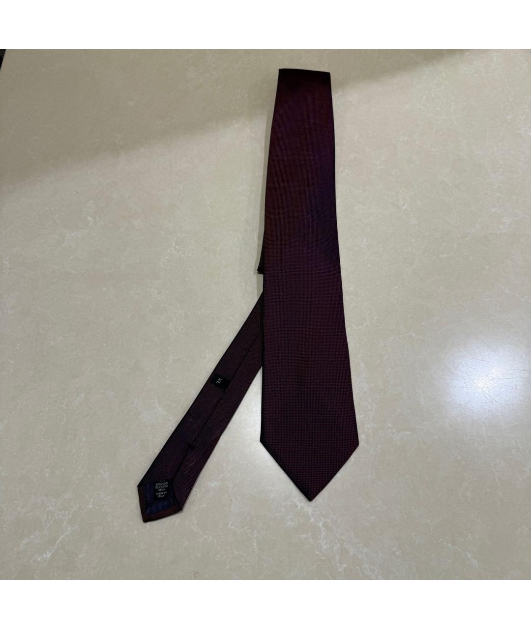 ERMENEGILDO ZEGNA XXX Бордовый шелковый галстук, фото 2