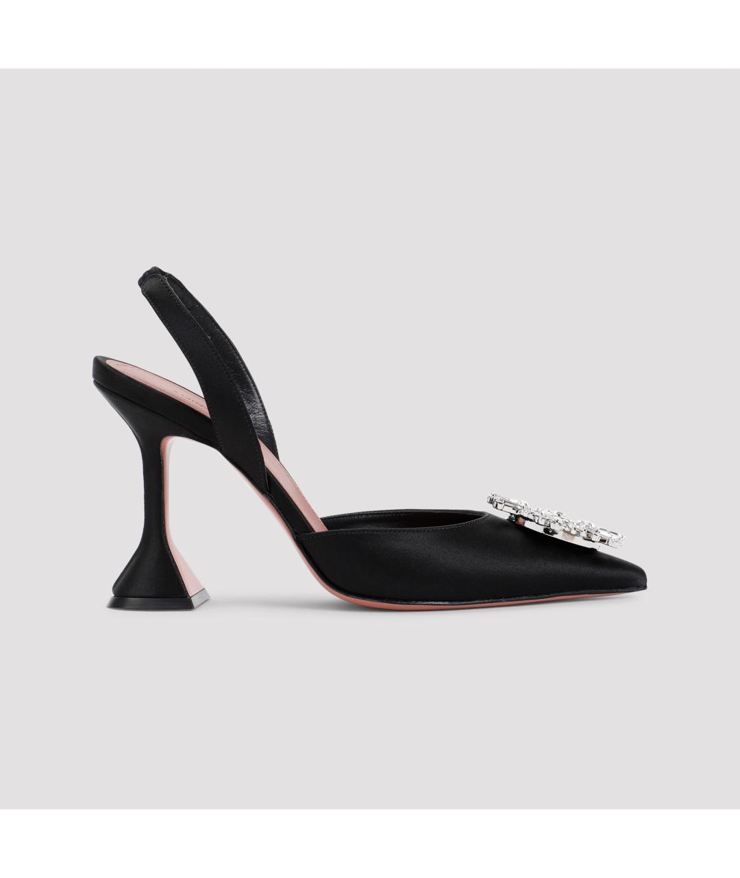 Amina Muaddi Черные текстильные туфли, фото 3