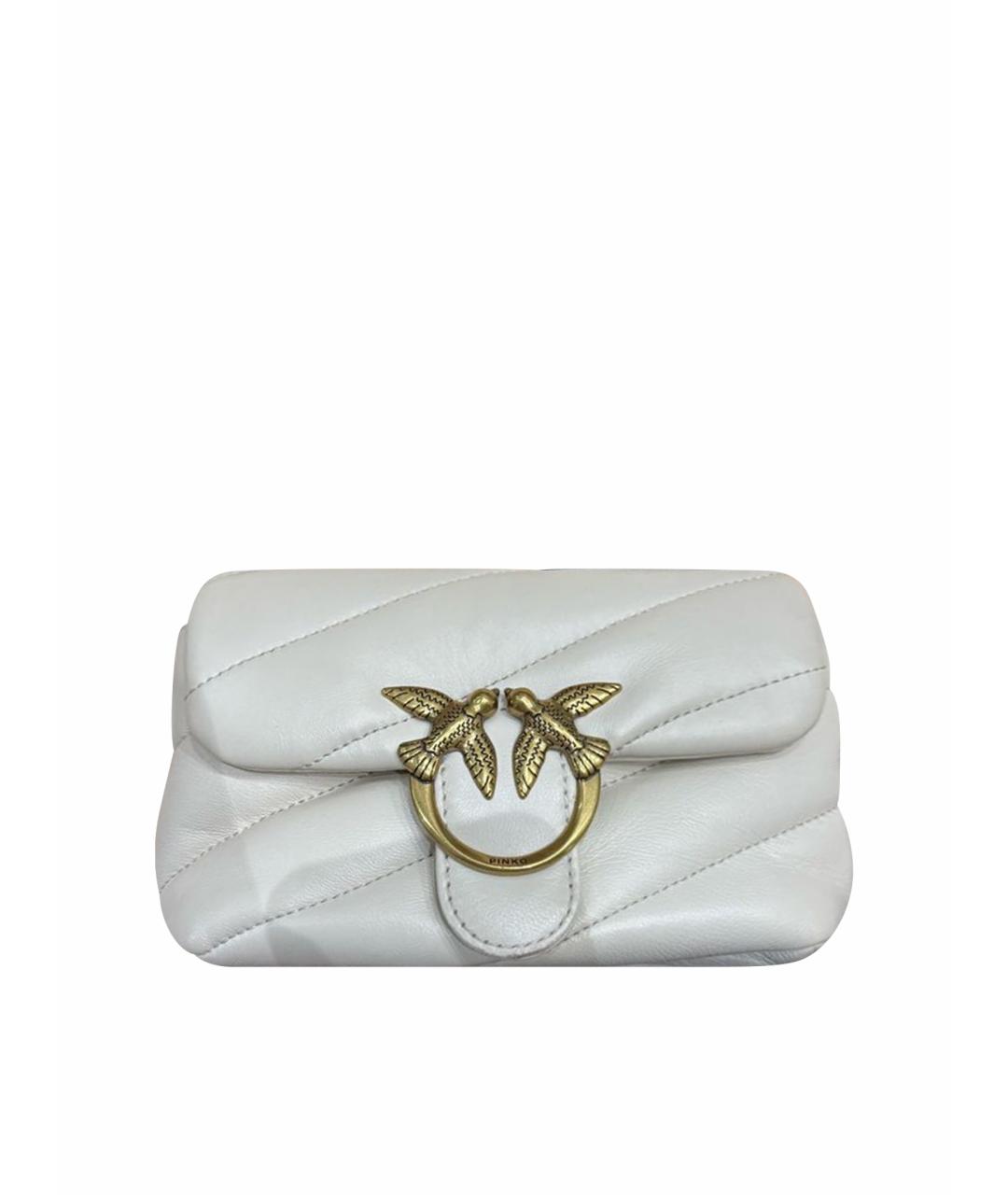PINKO Белая кожаная сумка через плечо, фото 1