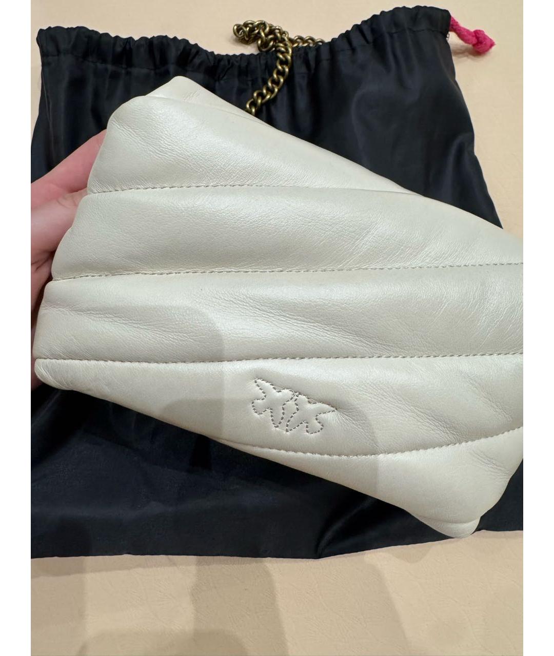 PINKO Белая кожаная сумка через плечо, фото 3