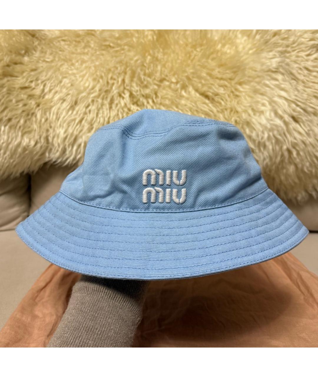 MIU MIU Голубая шляпа, фото 4