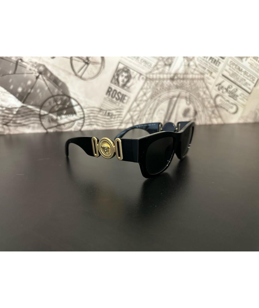 VERSACE Черные пластиковые солнцезащитные очки, фото 2