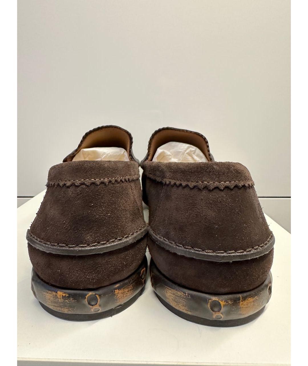 GUCCI Коричневые замшевые лоферы, фото 4