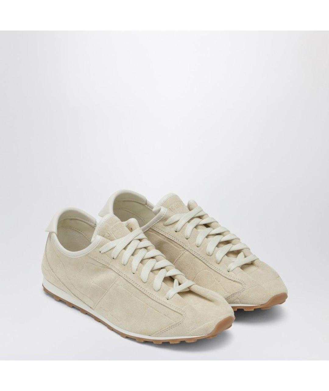 JACQUEMUS Бежевые замшевые кроссовки, фото 4