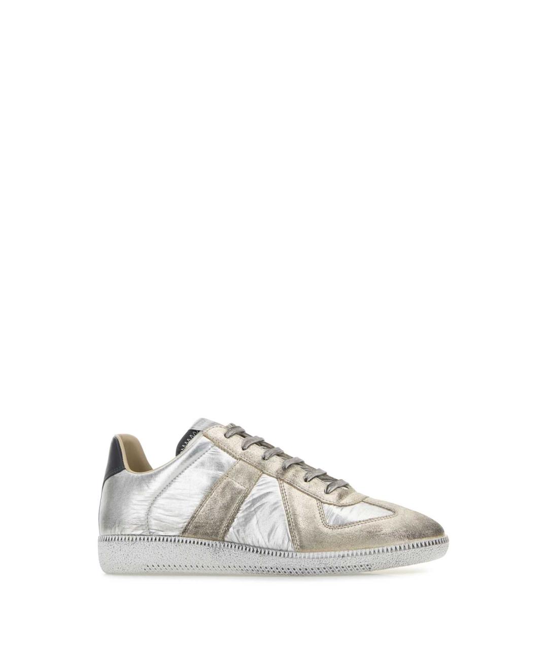 MAISON MARGIELA Серебряные синтетические низкие кроссовки / кеды, фото 2
