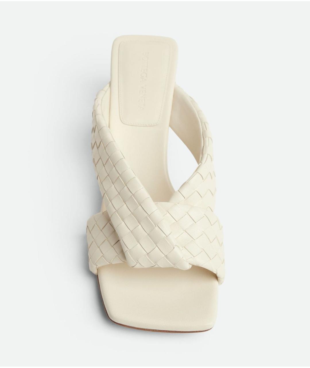 BOTTEGA VENETA Белые кожаные мюли, фото 5