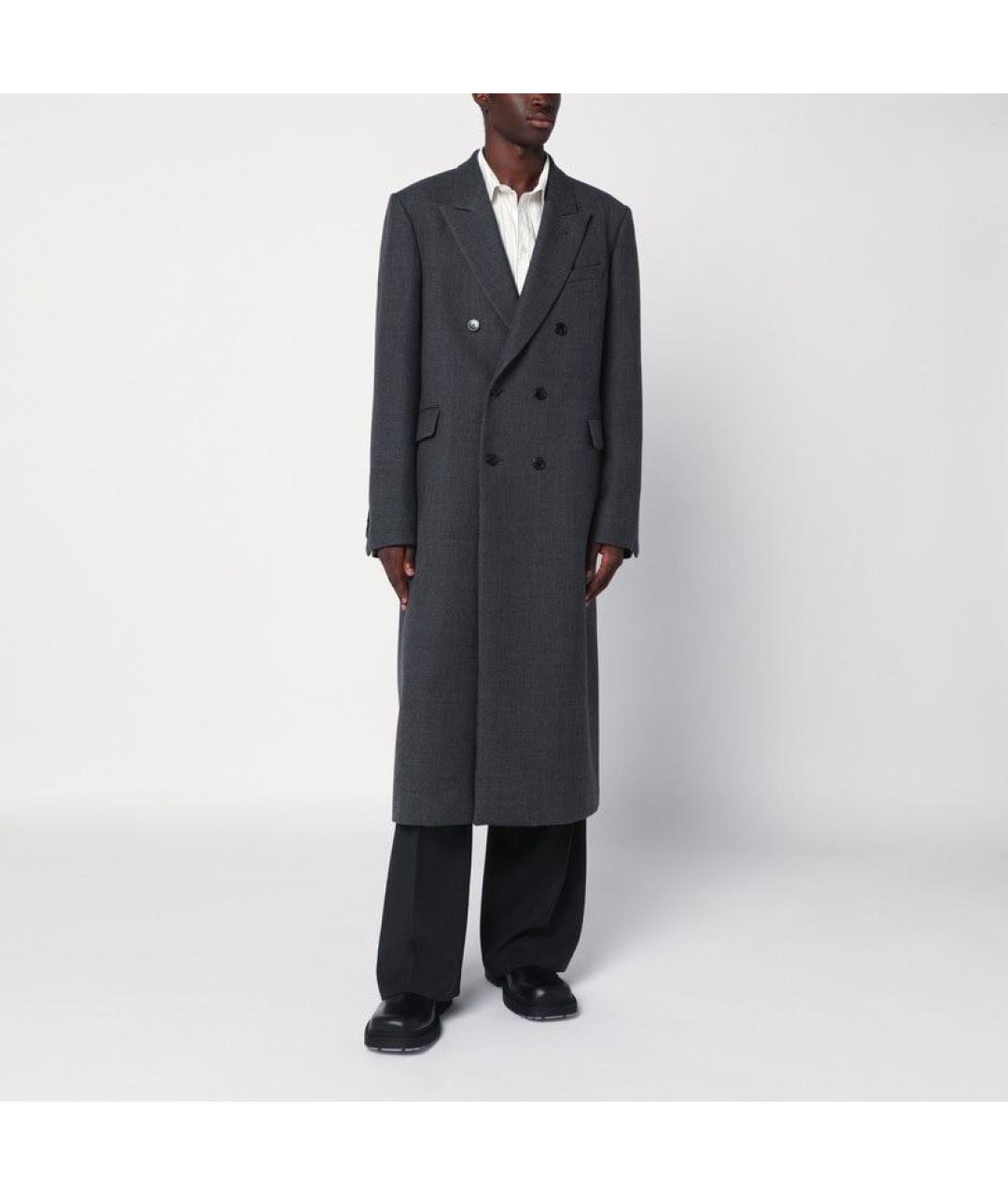 DRIES VAN NOTEN Серое шерстяное пальто, фото 2