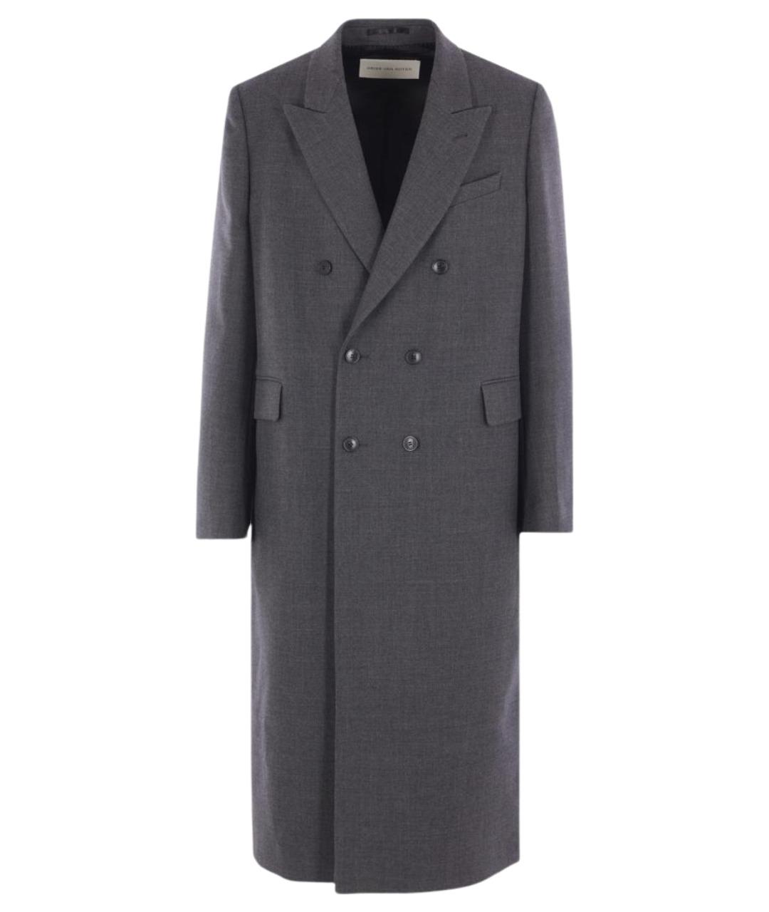 DRIES VAN NOTEN Серое шерстяное пальто, фото 1