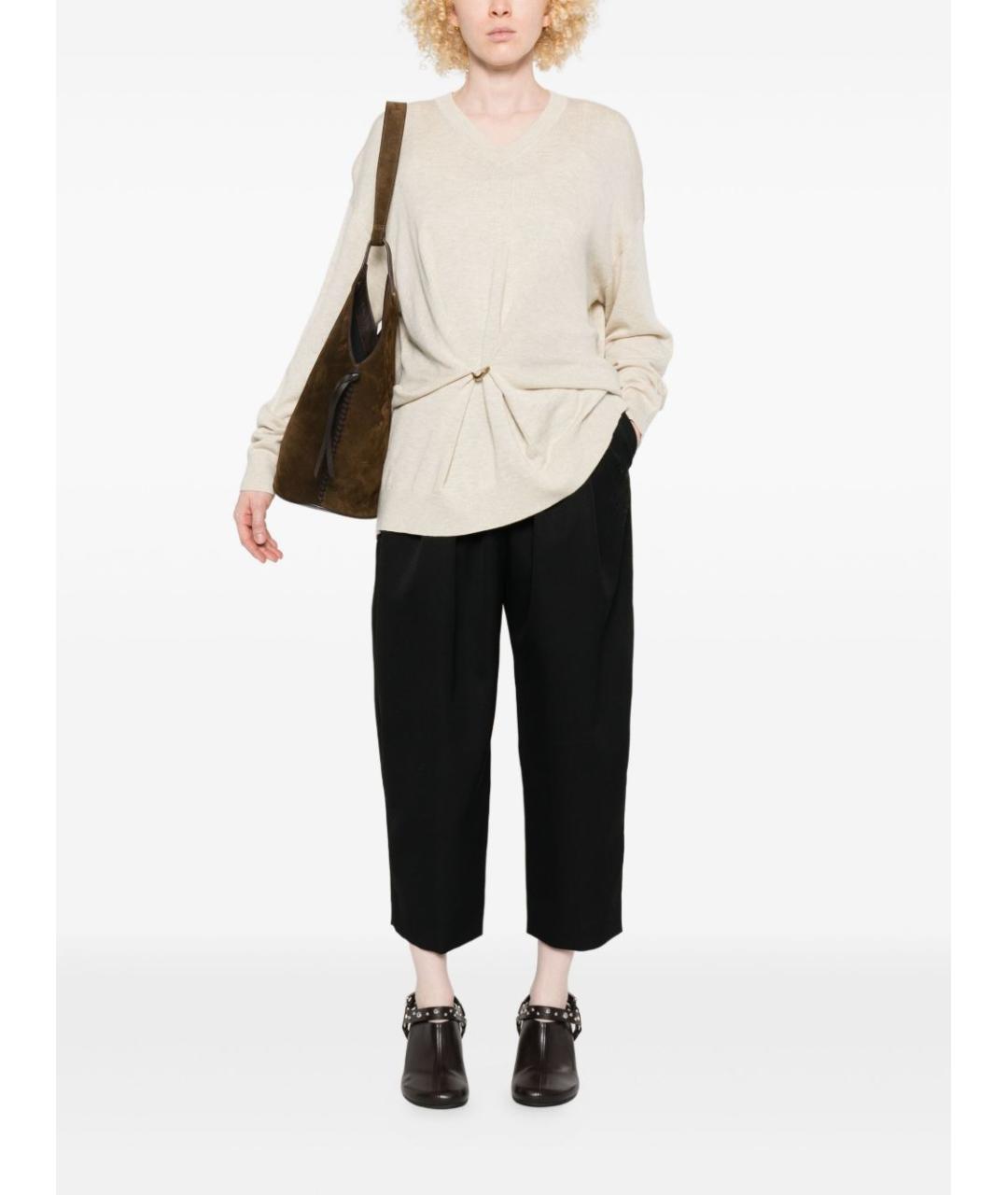 ISABEL MARANT Черные шерстяные прямые брюки, фото 5